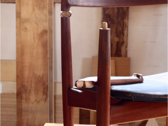 Classic Danish chair under restoration