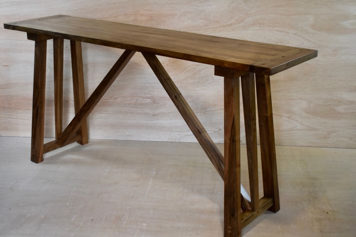 A console table in walnut