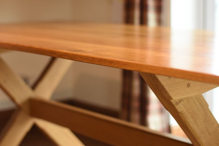 X-Frame dining table in oak