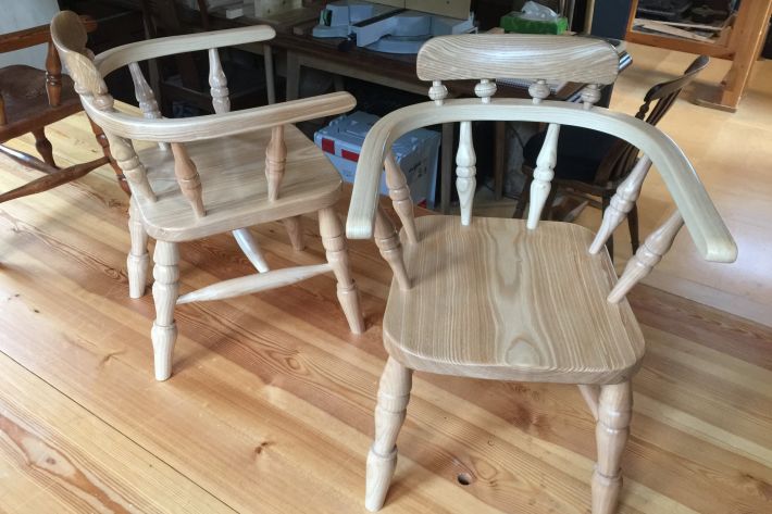 Twin chairs for twin boys in home-grown ash