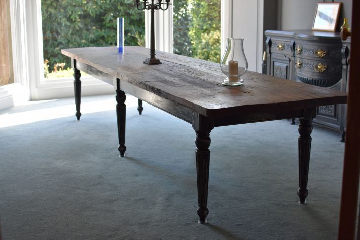 Six-legged long dining table