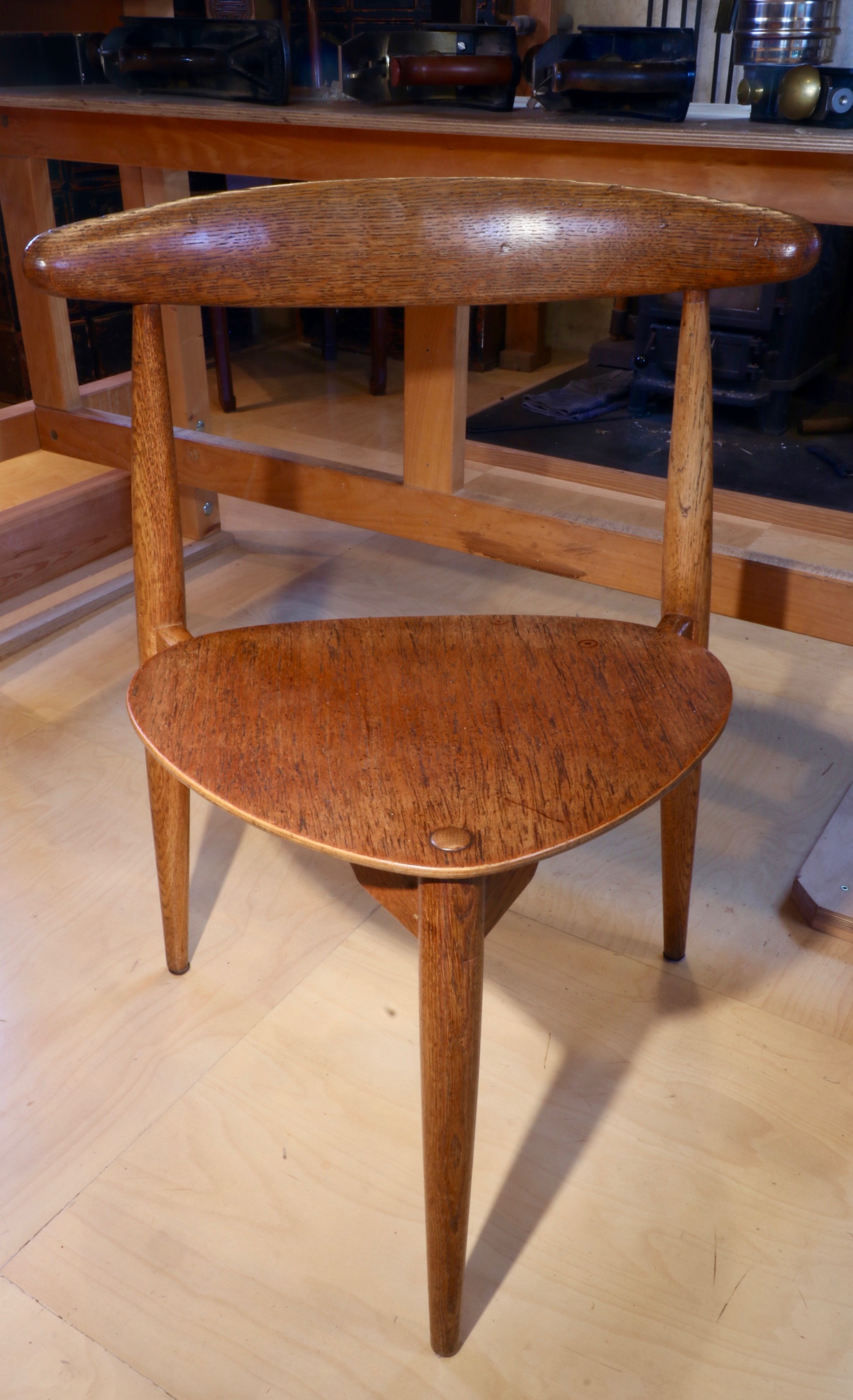 Hans Wegner Tripod Chair after Restoration